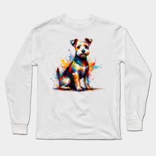 Teddy Roosevelt Terrier in Vivacious Splash Art Long Sleeve T-Shirt